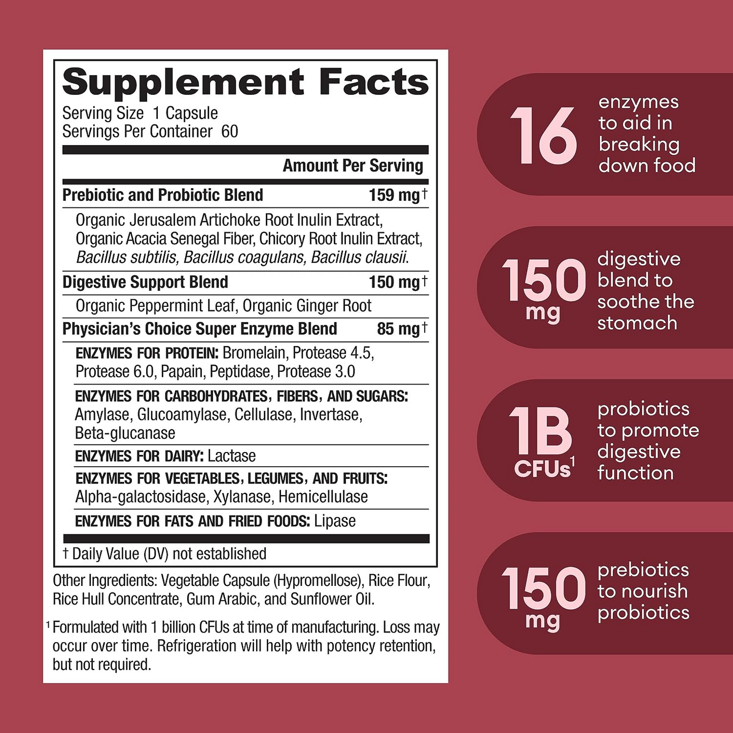 Digestive Enzymes 60ct + 60B Probiotic 30ct