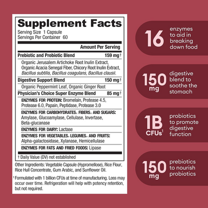 Digestive Enzymes 60ct + 60B Probiotic 30ct